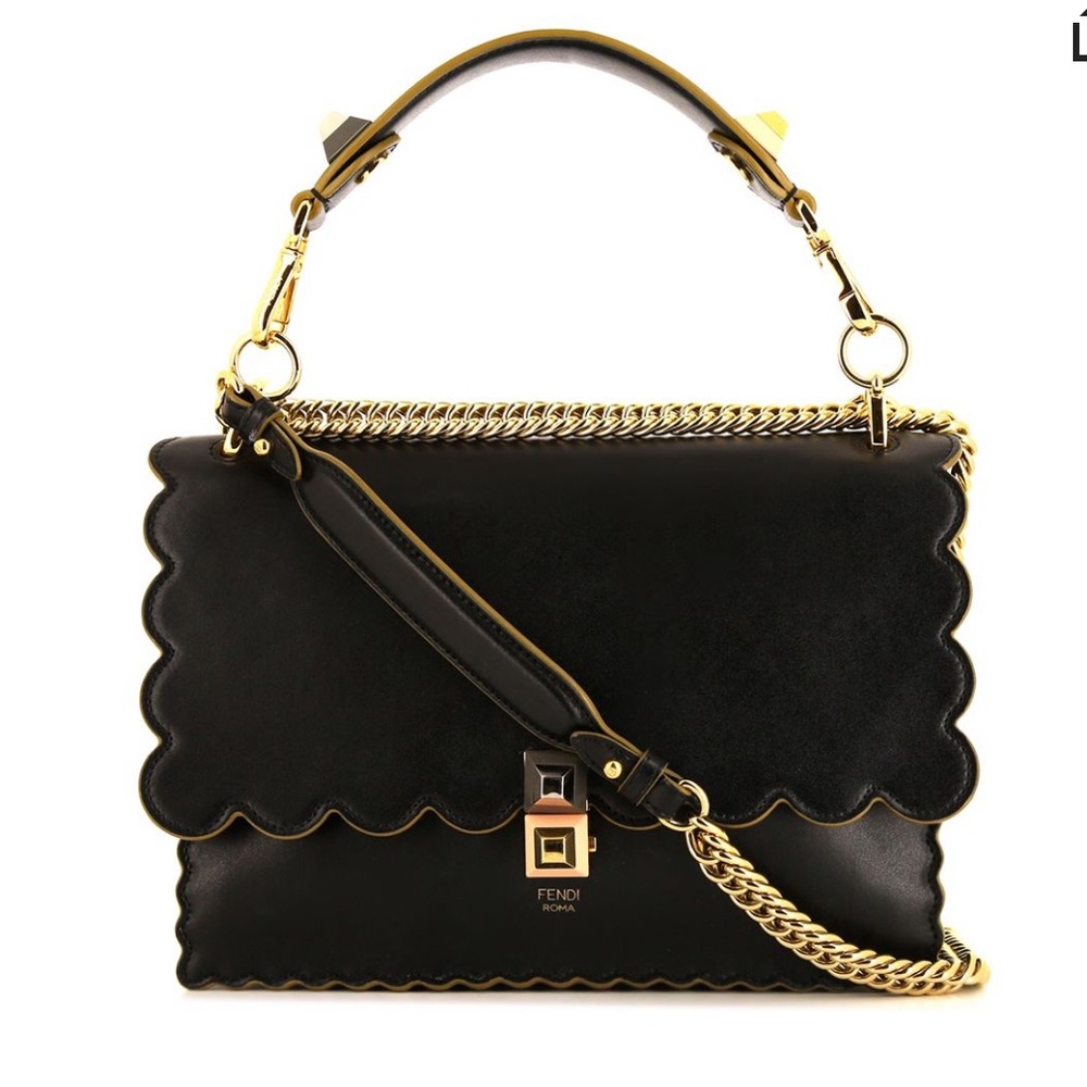 Fendi, Pre-owned Black Leather Kan I Shoulder Bag
